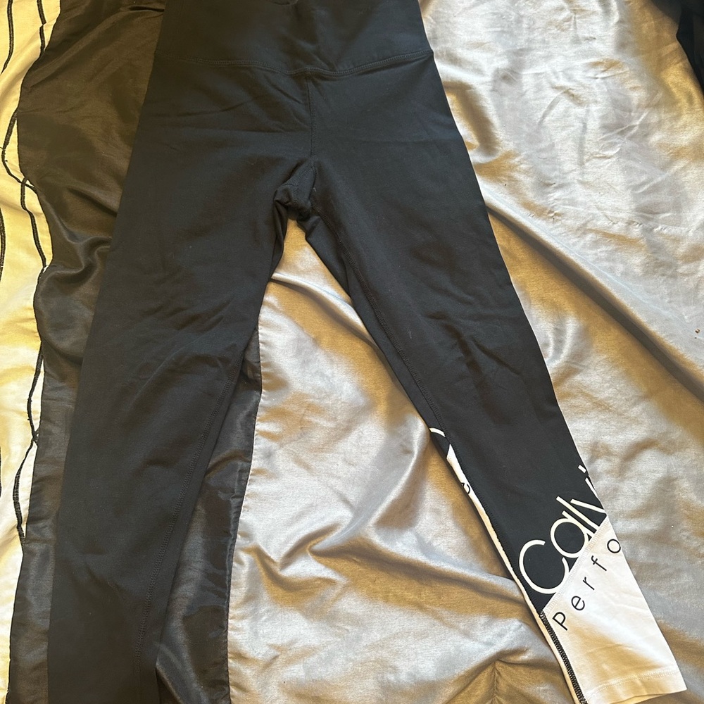 Calvin Klein Black Leggings with Tapered Design